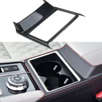 Carbon Fiber Look Inner Front Central Cup Holder Cover Trim Frame For Mitsubishi Outlander 2022 2023