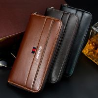 ZZOOI High Quality Men Wallet Long Style Credit Card Holder Male Phone Purse Zipper Large Capacity Brand PU Leather Clutch Bag For Men