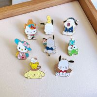 Hellokitty Brooches Sanrio Cartoon Pin Pochacco Kawaii Badges Anime Denim Lapel Pin Clothes Bag Accessories Jewelry Gift for Kid