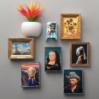 ♝✢ Mona Lisa refrigerator magnetic stickers van gogh Sunflower World famous paintings 3d fridge magnets home decoration collection