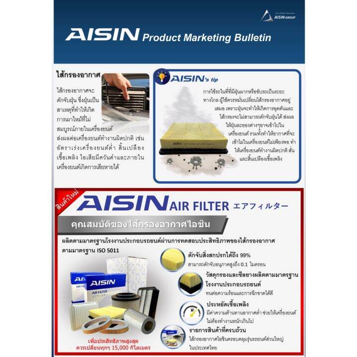 aisin-กรองอากาศ-toyota-camry-acv50-acv51-asv50-ahv50-ปี12-18-เครื่อง-2ar-fxe-6ar-fse-17801-38011-17801-0v040-บริการเก็บเงินปลายทาง