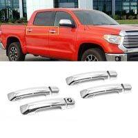 for Toyota -Tundra 2014-2021 Chrome Outside Exterior Door Handle Protector Cover Trim W/O Passenger Keyhole