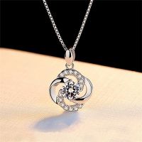 【cw】 Fashion Necklace Pendants Rotating Flowers Small Pendant Chain Jewelry