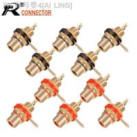 【CW】❂❁☏  10pcs/lot Gold Plated Female Jack Socket Solder Wire Panel Mount Chassis  Wholesales