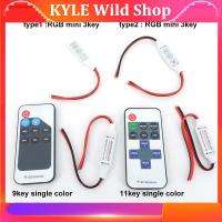 KYLE Wild Shop 12V mini RGB Led Strip light 9 11 3 Keys Remote Controller DC wire connector for SMD 3528/5050/5730/5630/LED Strip lights