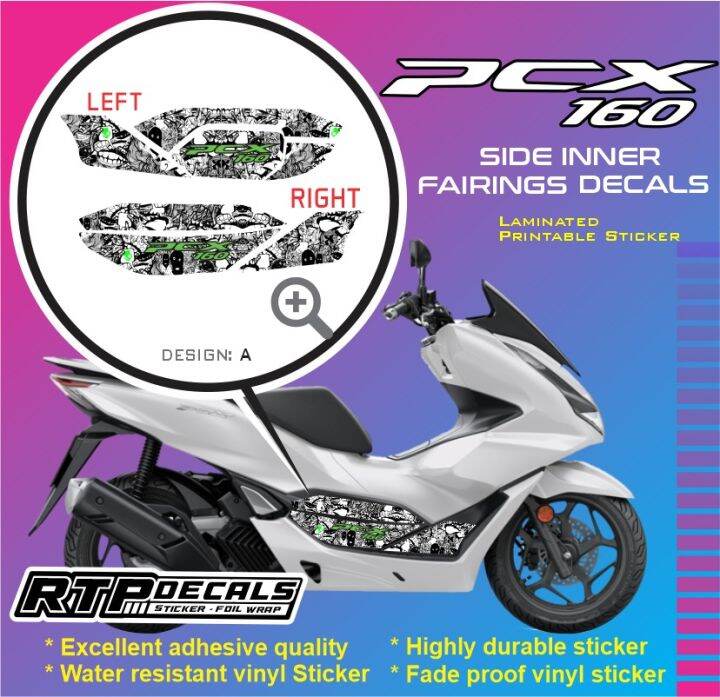 Honda PCX 160 Side Inner Fairings Decals Sticker (PRINTED and LAMINATED ...