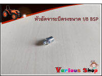 หัวอัดจารบี หัวอัดจาระบี ตรงใหญ่ เหล็กชุบนิเกิ้ล ขนาดเกลียว 1/8 x 28BSP (1 หุน เกลียวแป็ป) ใช้ประแจเบอร์ 10 ขัน