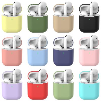 Soft Silicone Cases For Apple Airpods 1 2 Protective Wireless Earphone Cover For Apple Air Pods Charging Box Bags Headphones Accessories