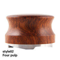 Coffee Press Tamper Wood 58.35mm53mm51mm Red Sandalwood Cover Filled with Horizontal Powder Hammer Adjustable Height Gasket