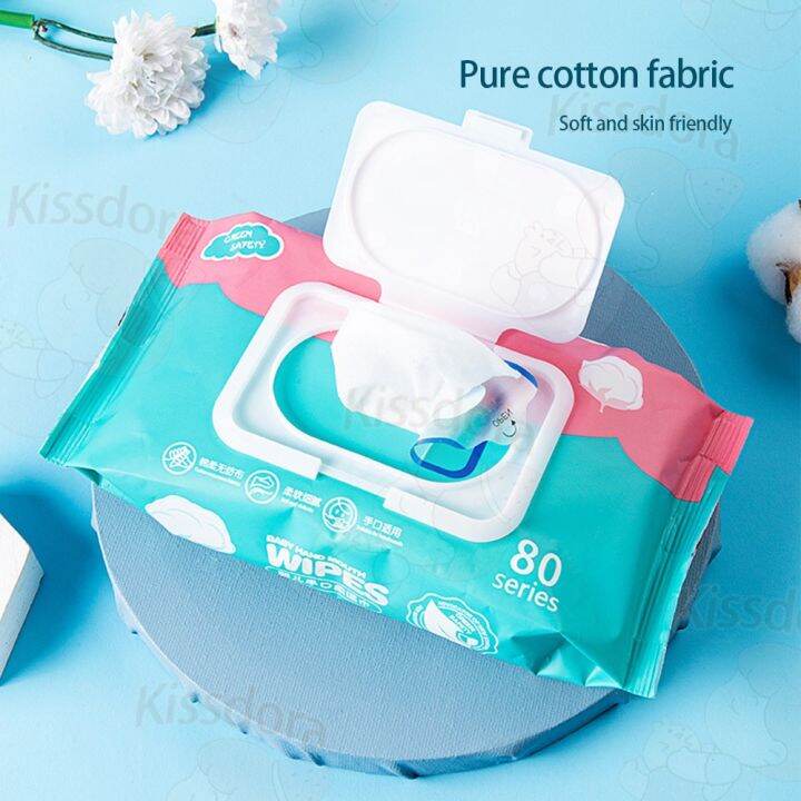 UWISH Baby Wipes，80Pcs Non Perfumed Wet Wipes Non Alcohol Pure Water