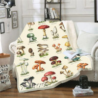 Mushroom art funny hiking 3D print Sherpa beads blanket chit quilt cover