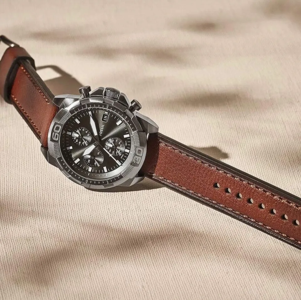 Fossil Original Bronson Chronograph Brown Eco Leather Watch FS5855
