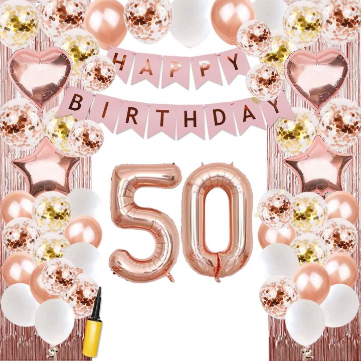 (SG SELLER) 50th Birthday Decorations, 50th Birthday Balloon, Black and ...