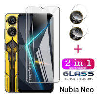 ZTE Nubia นีโอกระจกเทมเปอร์ + ป้องกันหน้าจอเลนส์3D 2in1โค้งขนาดใหญ่ HD เนียนนุ่มฟิล์มกระจกเทมเปอร์ฟิล์มกระจกนิรภัยใส9H ฟิล์มป้องกันหน้าจอ