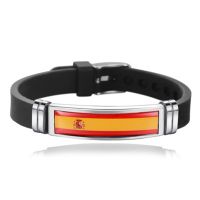 2022 Souvenir Gift  USA Spain Flag Bracelet for Men Women Israel Germany Flags Adjustable Silicone Wristband Bangle Bar  Wine Tools