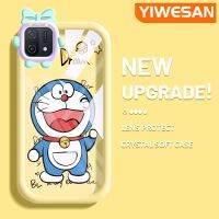 YIWESAN เคส A16E A16K OPPO เคสการ์ตูนโดราเอมอนสีสันสดใสกันกระแทกแบบใสเลนส์กล้องถ่ายรูปแบบนิ่มสัตว์ประหลาดตัวเล็กๆเคสมือถือสร้างสรรค์เคสป้องกันซิลิโคน