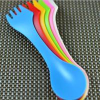 6 Pcs Spoon Fork Knife 3 in 1 Cutlery Camping Hiking Spork Combo Travel Utensils Gadget Set Flatware Sets