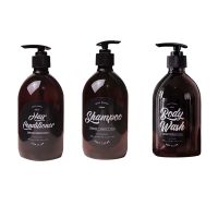 3 in 1 Set 500ml Bathroom Shampoo Bottle Soap Dispenser Body Wash Hair Conditioner Refillable Bottle Plastic Storage Jar