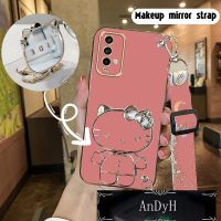 AnDyH Long Lanyard Casing For Redmi 9T phone case Hello Kitty Makeup Mirror Stand