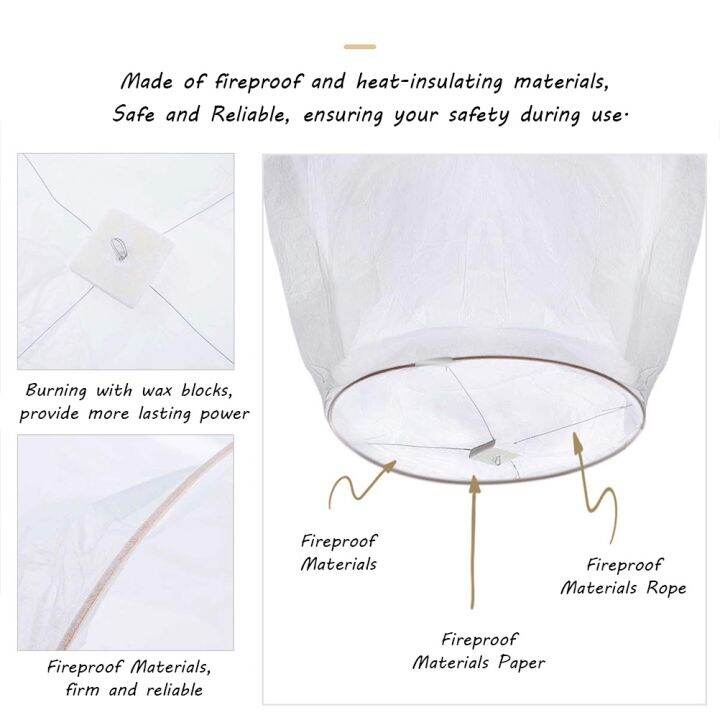 Chinese Lanterns Flying Paper Lanterns Biodegradable Fire Resistant