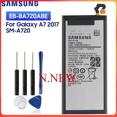 แบตเตอรี่ แท้ Samsung Galaxy A7 2017 A720 SM-A720 A720F SM-A720S 3600mAh EB-BA720ABE รับประกัน 3 เดือน ส่งจาก กทม