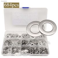 ◐✹✎ 684 Piece Stainless Steel Flat Washers Set Washers 9 Sizes M2 M2.5 M3 M4 M5 M6 M8 M10 M12 in Assortment Box