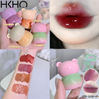 HKHO กระจกคริสตัลหมีน้อย Lipgloss ให้ความชุ่มชื้นฉ่ำน้ำคงทนลิปเคลือบริมฝีปากลิปสติก