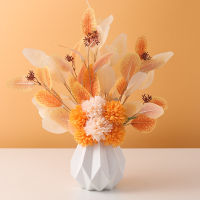 （HOT) สไตล์นอร์ดิกสร้างสรรค์ที่ทันสมัยเรียบง่าย Morandi Origami แจกันเซรามิกดอกไม้ห้องรับแขกดอกไม้แห้งการจัดดอกไม้ตกแต่ง