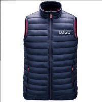 2022 Autumn Winter Hooded Vest Mens Casual Zipper Down Vest to Map Custom Outdoor Riding Vest Jacket Ultra Light Sports Top