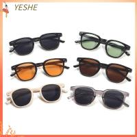 YESHE เรโทร สีดำสีดำ แว่นตากันแดดสำหรับผู้หญิง แว่นกันแดดโอเวอร์ไซส์ ที่บังแดดสำหรับผู้ชาย วินเทจ แว่นตากันแดดทรงสี่เหลี่ยม