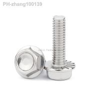 1/10pcs M5 M6 M8 M10 M12 A2-70 304 Stainless Steel GB5787 Hexagon Head with Serrated Flange Cap Screw Hex Washer Head Bolt