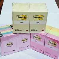 post it โพสต์-อิท กระดาษโน้ต 656  2"x3" เหลือง สีสะท้อนแสง สีพาสเทล ยกแพ็ค