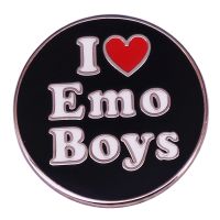 I Love Emo Boys enamel pin humor brooch badge Backpack Jewelry accessories Valentine 39;s Day gift