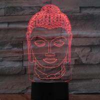 Lampu Buddha โคมไฟกลางคืนเปลี่ยนสี3d บรรยากาศ7สีหลอดไฟนำ3d 3d-1002ภาพลวงตา