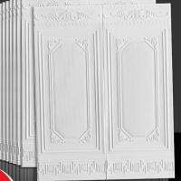 Big Size 70x90cm Wall Stickers 3D Carved Self-Adhesive Bedroom Wainscot Wallpaper with Border Waistline Waterproof PE Foam Wallpaper