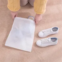 100pcs /Lot 40*30cm Factory Wholesale White Square Non-woven Drawstring Bags Large Capacity Cloth Storage Bags ShoesShoe Bags