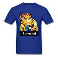 Purrrsist Graphic Men Tshirt Feminist Cotton Tshirt Fight Like A Cat T Shirts Cartoon Clothes