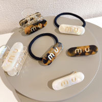 Acetate Hawksbill Color Letters Barrettes Korean Temperament Rubber Band Vintage Tie Ponytail Hairpin Barrettes Word Clip Fringe Hairpin Barrettes