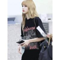 เสื้อยืดแขนสั้นลําลอง พิมพ์ลาย Blackpink Lisa สไตล์เกาหลี ฮาราจูกุ เรโทร โอเวอร์ไซซ์ สําหรับผู้ชาย และผู้หญิง