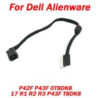 1ชิ้นใหม่สำหรับ Dell Alienware 17 R1 R2 R3 P43F T8DK8 P42F P43F 0T8DK8 DC สายไฟสายแจ็คสายชาร์จสาย