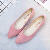 【新品.现货】Korean version single shoes flat bottomed versatile shoes春秋鞋韩版尖头单鞋女装豆豆鞋平跟平底浅口懒人鞋休闲百搭女鞋子JHJKHLK