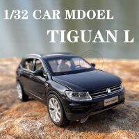 โมเดลรถของเล่นโลหะ1:32รถยนต์ไดคาส TIGUAN L แบบดึงถอยหลังและแสงเลียนแบบสูงของขวัญ6รถของเล่นเปิดประตูได้