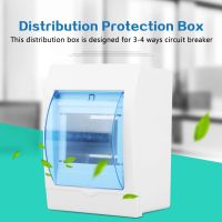 13*9.6*6.5cm 3-4 Ways Circuit Breaker Plastic Distribution Protection Box Indoor Wall Mounted Plastic Electric Transparent Cover Breakers Load Centers