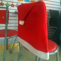 1PC 60cmX50cm Christmas Santa Claus Cotton chair cover non woven table red hat chair back cover Christmas Xman home decorations