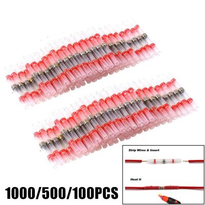 100/300/500PCS Heat Shrink Soldering Sleeve Insulated Waterproof  Electrical Butt Splice Wire Butt Connectors Solder Terminals Electrical Circuitry Pa