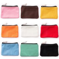 Dompet Koin Kanvas DIY Warna Solid Tas Kunci Koin Mini Ritsleting Dompet Koin Sederhana Pria Wanita Saku Uang Dompet Kecil Dompet Hadiah Anak