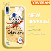 YIWESAN เคสสำหรับ VIVO Y95 Y91เคส Y91i การ์ตูนนาซ่ามิกกี้นักบินอวกาศป้องกันเลนส์กล้องสัตว์ประหลาดตัวเล็กที่น่ารักเคสโทรศัพท์โปร่งใสกล่องกันกระแทกซิลิโคนอ่อนชัดเจน