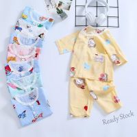 【Ready Stock】 ✒✎ C22 Kids Baby Short Sleeve Pajamas Suit Boy Girl Childrens Cotton Fashion Cartoon Cute Printing Sleepwear Nightwear