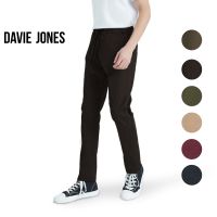 DAVIE JONES กางเกงจ็อกเกอร์ เอวยางยืด ผ้าคอตตอน Drawstring Cotton Joggers PL0002GR MA 11BK KH BR 8R