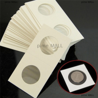 pime MALL 50pcs กระดาษแข็งสีขาวใหม่2x2 Mylar Coin Holder with Storage BOX Holder